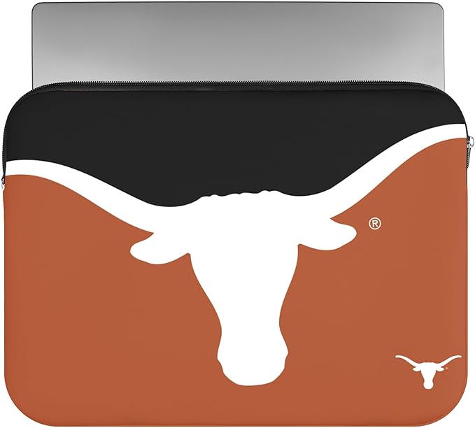 FOCO NCAA Official 15" Inch Colorblock Primary Logo Zipper Laptop Computer Sleeve Case Bag (Texas Longhorns)