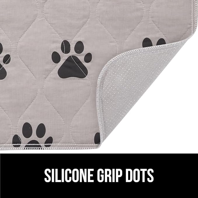 GORILLA GRIP Washable Puppy Pads, 28x18 Pack of 2, Slip Resistant Dog Crate Mat, Waterproof Cloth Pee Pad for Training Puppies in Playpen, Reusable Pet Incontinence Blanket, Protects Sofa, Furniture