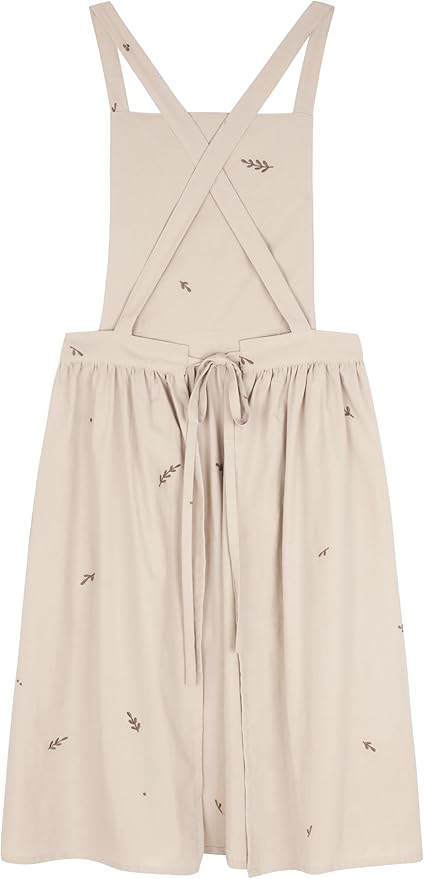 Japanese apron Women-Cross Back Apron for Women with Pockets, Pinafore Aprons, Womens Cotton Linen Apron