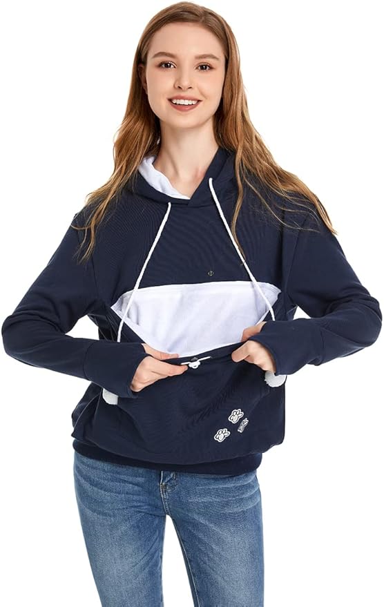 LINYUCHEN Cat Dog Pouch Hoodie Large Pet Pouch Sweatshirt Puppy Kitten Holder Carrier Pullover Shirt Unisex Hoodies