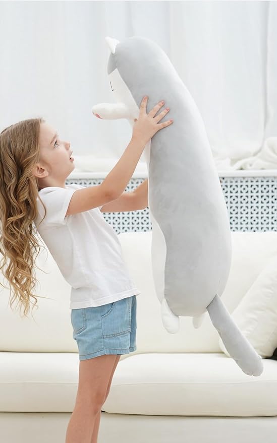 Dalmao 36" Cat Stuffed Animal, Soft Long Pillow Doll Cute Cartoon Kitten Plush Body Pillow Plushies Toy Gift for Kids, Girls, Birthdays, Valentine's, Christmas