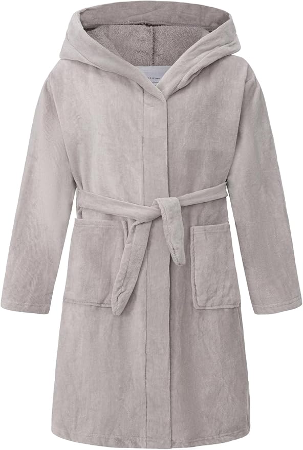 Fraprasty Boys Girls Hooded Robe Soft Touch Robe Kids Terry Cloth Cotton Spa Bathrobe Sleepwear 2-14 Years