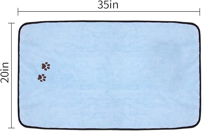 Wipela Pet Dog Cat Microfiber Drying Towel Ultra Absorbent Great for Bathing and Grooming (2-Pack)