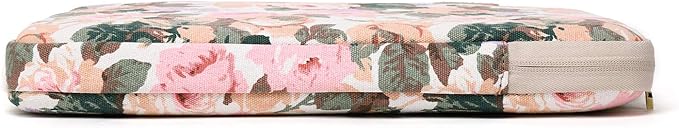 Kayond Canvas Water-Resistant 13.3 Inch Laptop Sleeve case for 12.5 inch 13inch Notebook Computer 12.9 Pocket Tablet (13-13.3 inch, White Camellia)