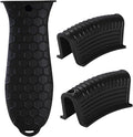 Cast Iron Skillet Handle Covers - 3 Pack Non-Slip Pot Handle Covers Potholder, Heat Resistant Silicone Pan Handle Sleeve for Cast Iron Skillet Metal Pan (Black)