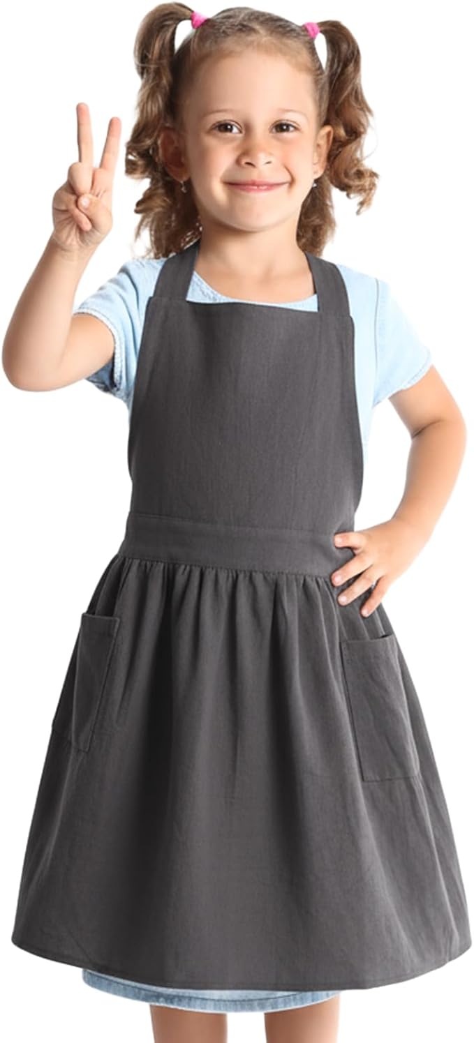 Kids Pinafore Apron, Cross Back Apron, Japanese Style Bib Aprons Home Clothes
