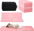 MeMoreCool Foldable Floor Mattress for Kids, Plush Toddler Nap Mat for Sleeping and Daycare, Portable Trifold Futon Mattress Floor Bed, Pink
