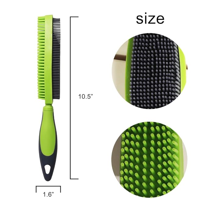 Godiyyer Rubber Pet Hair Removal Brush for Couch Clothes Dog Cat Pet Hair Carpet, Also Used as Dog Cat Bath Brush with Massage Effect