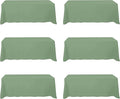 BRILLMAX 6 Pack Sage Green Tablecloths for 8 Foot Rectangle Tables 90 x 156 Inch - 8ft Rectangular Bulk Linen Polyester Fabric Washable Cloth Cover for Wedding Reception Banquet Birthday Party