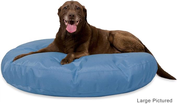 K9 Ballistics Tough Round Nesting Pillow Dog Bed - Removable Cover, Washable, Durable & Water Resistant Indoor/Outdoor Bed - XL, Obsidian Black