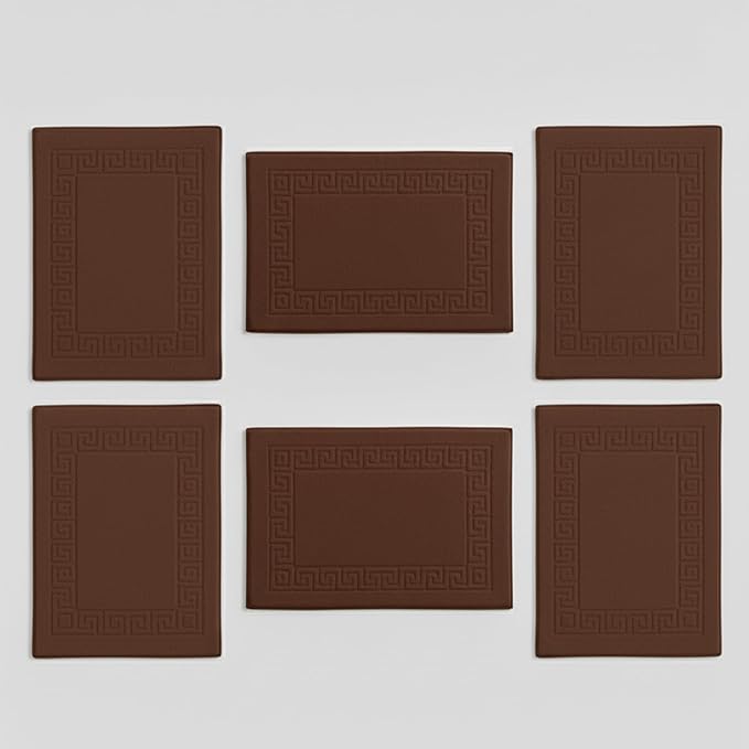 Peace Sleep Bedding Luxury Cotton Bath Mats Set of 6 – 20x32 Inches – 100% Ring-Spun Cotton, 650 GSM – Soft, Absorbent & Quick-Dry – Spa & Hotel Quality – Machine Washable – Chocolate
