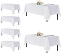 sancua White Tablecloths for 8 Foot Rectangle Tables, 6 Pack - Washable Polyester Fabric Table Cover for Wedding Wedding, Birthday Party, Banquet Reception, 60x120 Inch