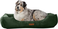 Modern Threads Luxury Dog Bed - Comfortable Tufted Velvet Cushion for Small to Large Dogs - Machine Washable - Durable & Cute Sleep Space for Pets - Pamper Your Pet with Cozy Beds - Forest Green