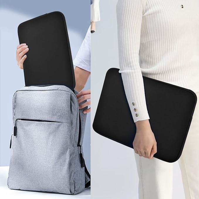 ZINMARK Laptop Sleeve Case 13-14 inch with Small Case, Neoprene Rainproof & Shockproof Cover for MacBook Pro 14" M3 M2 M1 and 13.3" MacBook Air/Pro, XPS 13/14 & Most 13"-14" Notebooks，Black