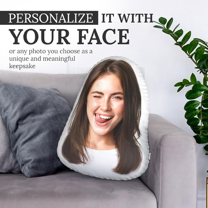 Ships Next Day, Made in USA, Custom Pillow from Photo - Shaped Cutout Personalized Pillow - Dog/Cat/Family/Friends Face/Cars/Logos - Double Sided - 8 Sizes -Funny Pillows - Pet Memorial (20 Inch)
