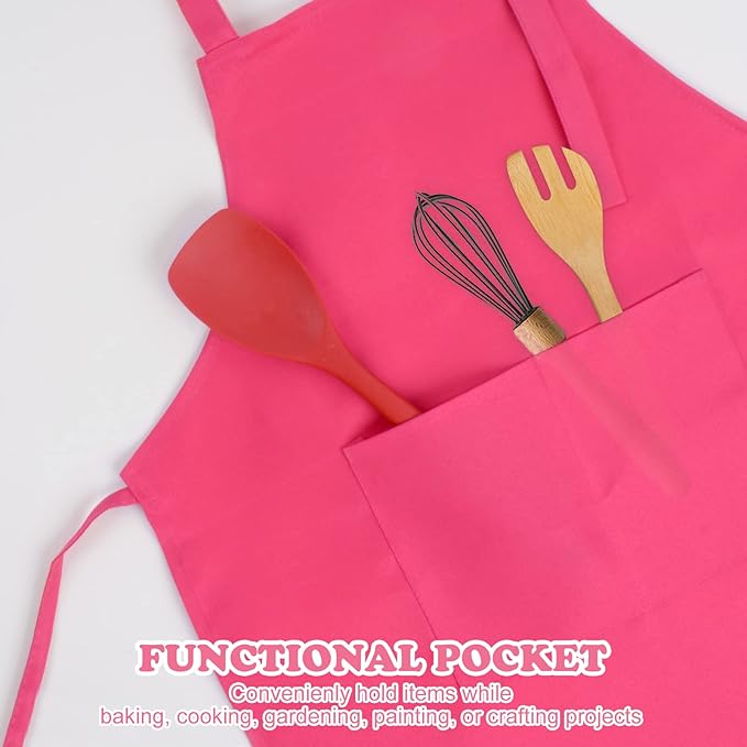 SINLAND Kids Apron with Pocket 2 Pack Children Chef Apron for Cooking Baking Painting