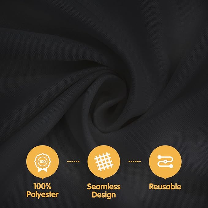 BRILLMAX 10 Pack Black Tablecloths for 6 Foot Rectangle Tables 60 x 102 Inch - 6ft Rectangular Bulk Linen Polyester Fabric Washable Cloth Cover for Wedding Reception Banquet Birthday Party