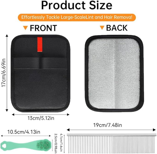 2Pcs Static Pet Hair Removal Glove, Reusable Electrostatic Pet Cat Dog Hair Remover Grooming Gloves Brush Tool for Couch, Furniture, Carpet, Car Seat,Dog Combs for Grooming Matting,Finger Toothbrush