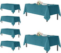 sancua Rectangle Tablecloths for 8 Foot Tables, 6 Pack - Washable Polyester Fabric Table Cloth for Wedding Party, Birthday, Banquet Reception, 60x120 Inch, Teal