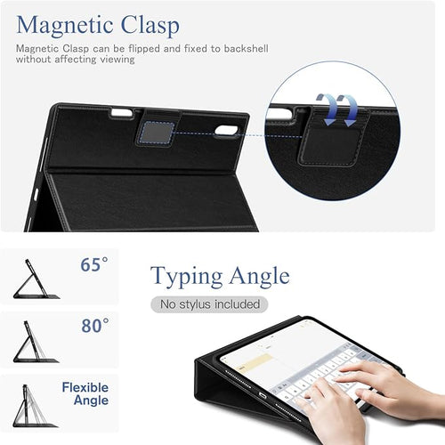 Antbox Case for iPad Air 11-inch M3 (2025) / M2 (2024), iPad Air 5th/4th Generation 10.9'' Vegan Leather with Pencil Holder Typing Angle Auto Sleep/Wake Muti-Stand