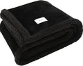 HOPRAI Dog Blanket, Waterproof Reversible Sherpa Fleece Throw Blanket, Furniture Cover for Bed, Couch, Sofa Protection from Liquid Pee and Pet Fur of Puppy, Cat (Black XS20*27inches)