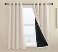 Rutterllow 100% Blackout Curtain 2 Panels, Heat and Full Light Blocking Drapes with Grommets for Bedroom,Thermal Insulated Window Treatment Drapes for Living Room (Beige, 2 Panels, 52 x 36 inch)