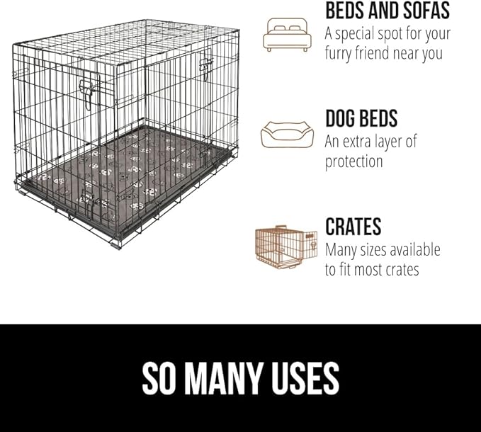 GORILLA GRIP Washable Puppy Pads, 34x21, Slip Resistant Dog Crate Mat, Waterproof Cloth Pee Pad for Training Puppies in Playpen, Reusable Pet Incontinence Blanket, Protects Sofa, Dog Faces