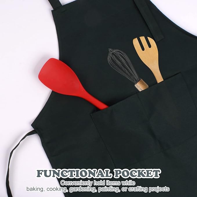 SINLAND Kids Apron with Pocket 2 Pack Children Chef Apron for Cooking Baking Painting