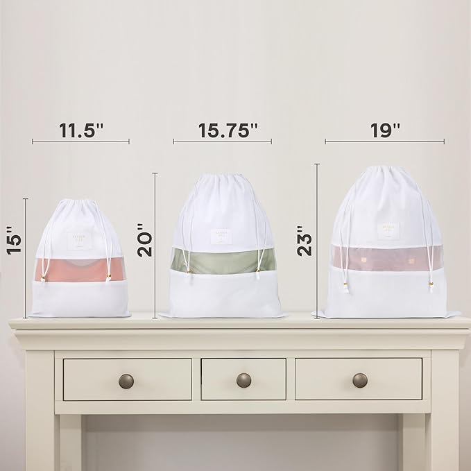 Hayden Hill Luxury Organic Cotton Dust Bags For Handbags - 6 Pack Mixed Sizes - Handbag, Purse and Shoe Storage - Certified Carbon Neutral