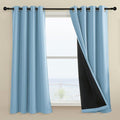 Rutterllow 100% Blackout Curtains, Full Shade Long Complete Drapes for Living Room, Thermal Insulated Bedroom Window Treatment Drapes (2 Panels, Haze Blue, 52 x 54 inch)
