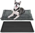 BOWHAUS Machine-Washable Dog Bed Pad & Tray for 42-Inch Kennel, Non-Slip Flat Cozy Sleeping Mat & Easy-Clean Plastic Replacement Crate Pan, Comfortable & Durable for Dogs, Rabbits, Cats, Various Pets