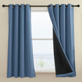 Rutterllow 100% Blackout Curtains 52x45 inch 2 Panels, Short Blackout Curtains for Living Room, Solid Thermal Insulated Noise Reduction Window Treatment Drapes for Bedroom/Kids Room(Stone Blue)