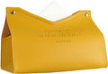 Beleda PU Leather Tissue Box Cover Rectangle Car Living Room Bedroom Kitchen Home Office Desktop Cute Tissue Box Decoration Modern Minimalist Nordic Napkin Holder Medium Tissue Organizer Box (Yellow)
