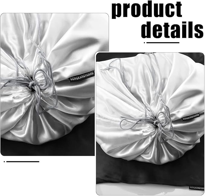 6 Pack Dust Bags for Handbags Silk Dust Cover Bag for Handbags Purses Shoes Boots, Silk Dustproof Drawstring Bag Travel Storage Pouch (Black, 23.6 × 19.6 in)