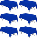 BRILLMAX 6 Pack Royal Blue Tablecloths for 6 Foot Rectangle Tables 60 x 102 Inch - 6ft Rectangular Bulk Linen Polyester Fabric Washable Cloth Cover for Wedding Reception Banquet Birthday Party