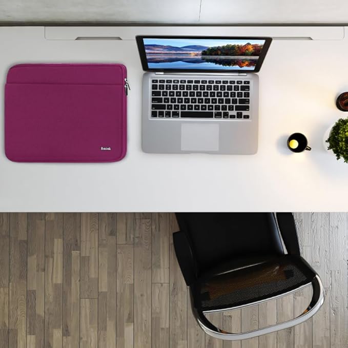Laptop Sleeve 15.6 inch, Shockproof Protective Notebook Case with Accessory Pocket, Briefcase Carrying Laptop Bag for 15.6" HP, ASUS, Dell, Lenovo, Acer, Rose Red
