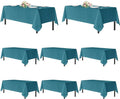 sancua Teal Tablecloths for 6 Foot Rectangle Tables, 8 Pack - Washable Polyester Fabric Table Cloth for Wedding Party, Birthday, Banquet Reception, 54x108 Inch