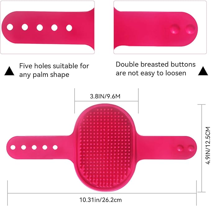 DSOE Dog Grooming Brush，Pet Shampoo Massage Bath Brush Comb with Adjustable Loop Handle for Grooming Short and Long Hair Cats and Dogs, 2pcs(Tapered brush head, Blue+Green)