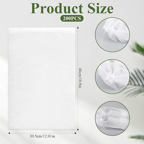 200 PCS Dust Proof Shoe Bag Non Woven Dust Bags Drawstring Storage Bag Breathable Dust Bags with Rope Non Woven Fabric Handbag Portable Storage Organizer for Men Women Handbag Purse Shoes-19x12 Inch