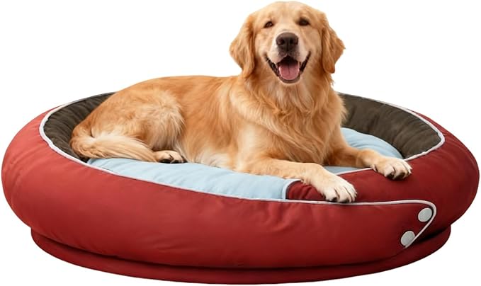 LELEFIDO Round Orthopedic Dog Bed for Large Dogs, XL Foam Support Pet Bed with Soft, Comfortable Cushion for Anxiety Relief, Removable & Machine-Washable Cover, Cozy Sofa-Style Bed for Dogs