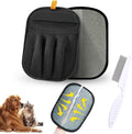 FLEXARO Pet Hair Remover Glove for Cats & Dogs, Upgraded 5-Finger Electrostatic Mesh Mitt, Handheld Grooming Glove Reusable Fur & Lint Remover for Sofa, Couch, Carpet, Clothes & Car Seat – Black