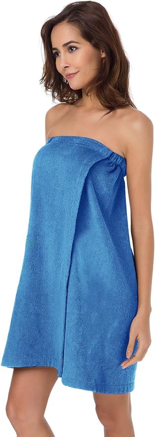 SIORO Women Bath Towel Wrap Robe, Soft Cotton Terry Spa Cloth, Plush Adjustable Closure for Shower, Travel, Pool, Gym