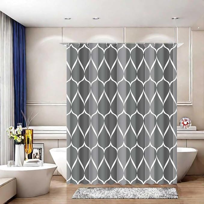 MCCKTIU Gray Shower Curtain RV Shower Curtain Grey Modern Bathroom Shower Curtains Waterproof Fabric Machine Washable Shower Curtains 47 x 64 Inches