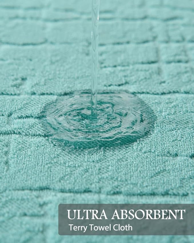 AMOAMI-Bath Mat-Absorbent Quick Dry Bathroom Floor Mats-Washable Rubber Backing Bath Mats for Bathroom Rugs Fit Under Door-Bath Rug for in Front of Sink Bathtub Shower Room, Lake 20''x32''