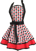Hyzrz Lovely Handmade Cotton Retro Aprons for Women Girls Cake Kitchen Cook Apron for Mother's Gift (Multicolor)