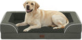 Casa Paw Orthopedic XL Dog Beds, Waterproof Memory Foam Big Pet Bed for Extra Large Sized Dogs 45x35Inch, Non-Slip Bottom and Egg-Crate Foam Dog Couch Bed with Washable Removable Cover, Dark Green
