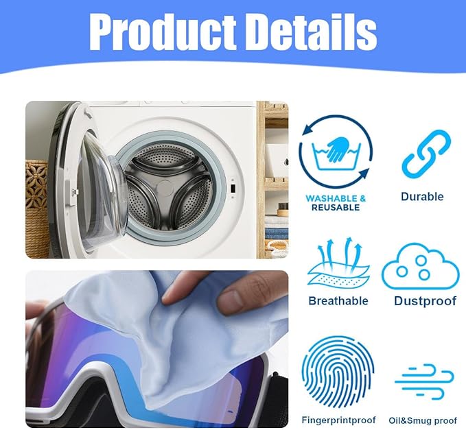 MtuxuYR Microfiber Drawstring Bags, Multi-Size Soft Protective Pouches for Shoes, Ski Goggles, Sunglasses, Handbags & Camera Lenses
