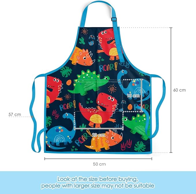 SANDJEST Kids Apron with Chefs Hat Set, Kitchen Apron Gifts
