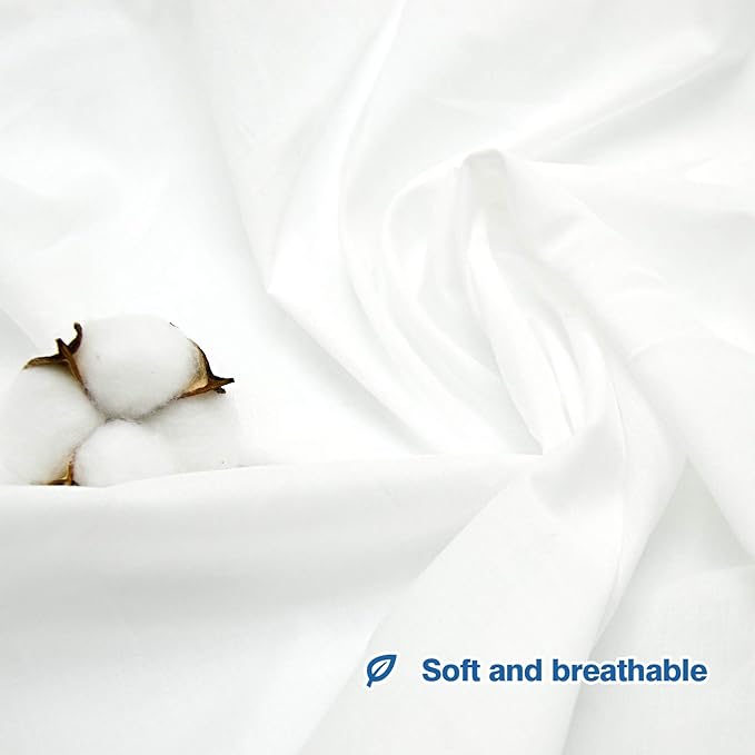 5 Yard White Cotton Fabric,Natural Cotton Poplin Fabric by The Yard, 59 Inches Wide 100% Cotton Fabric,Soft Embroidery Muslin Quilting Material for Sewing Material Apparel Cloth