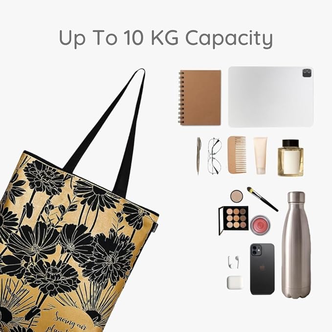 Eco Right Tote Bag for Women, Reusable Grocery Bag, Canvas Tote Bag for Shopping, Cotton Bag for Daily Use, Gifts for Women